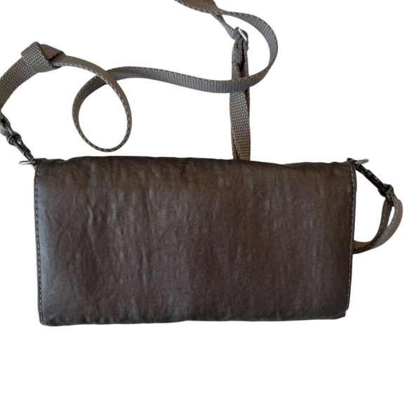 Kipling Wallet Full Size Crossbody Nylon Pewter Bifold - Picture 4 of 11
